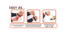 Three-step instructions showing how to wear Buck Cuffs and attach the cable loop to deer anglers